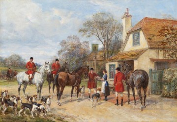 Classical Painting - Gathering for the hunt Heywood Hardy hunting